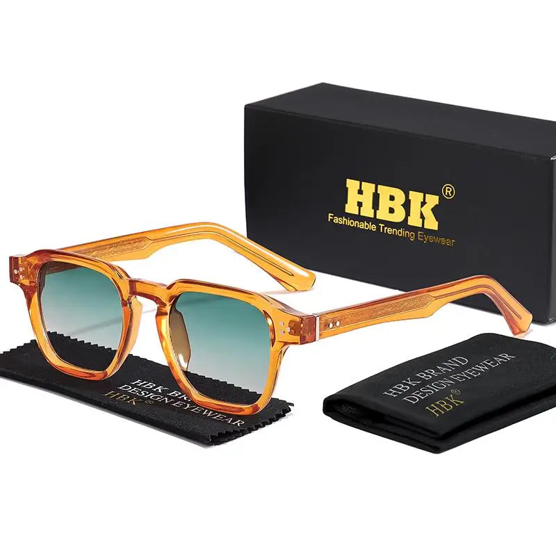 HBK Fashion Square Men Sunglasses Women Core Insert Temple Luxury Brand Sun Glasses Travel Beach Party Festiva Gifts