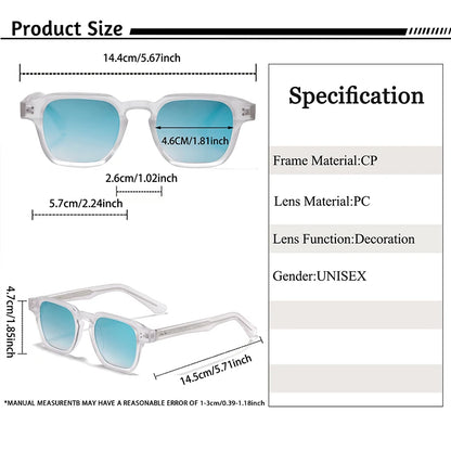 HBK Fashion Square Men Sunglasses Women Core Insert Temple Luxury Brand Sun Glasses Travel Beach Party Festiva Gifts