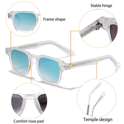 HBK Fashion Square Men Sunglasses Women Core Insert Temple Luxury Brand Sun Glasses Travel Beach Party Festiva Gifts